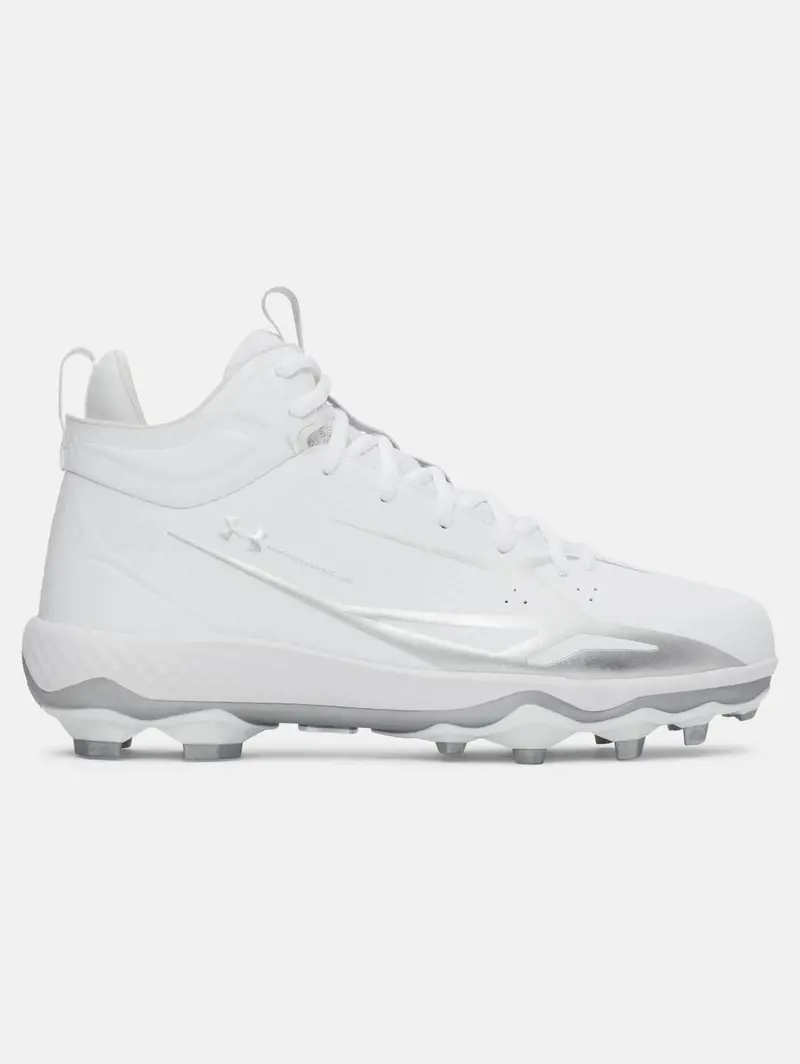 Men's Spotlight Mid Athletic Shoes In White & Silver 1