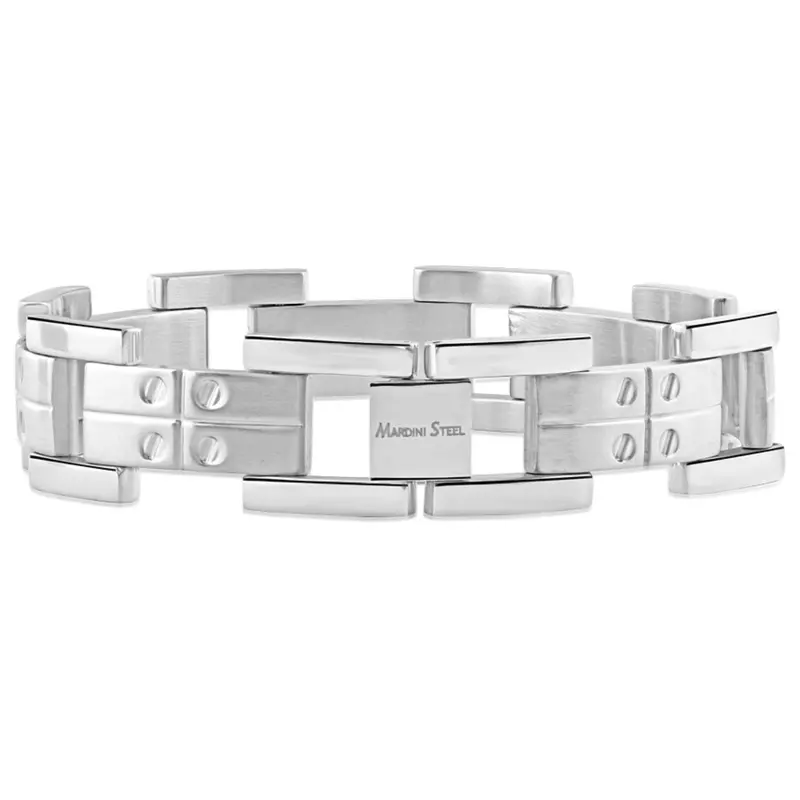Men's Steel 17.5Mm Wide Link Flexible 8.5" Bracelet 1