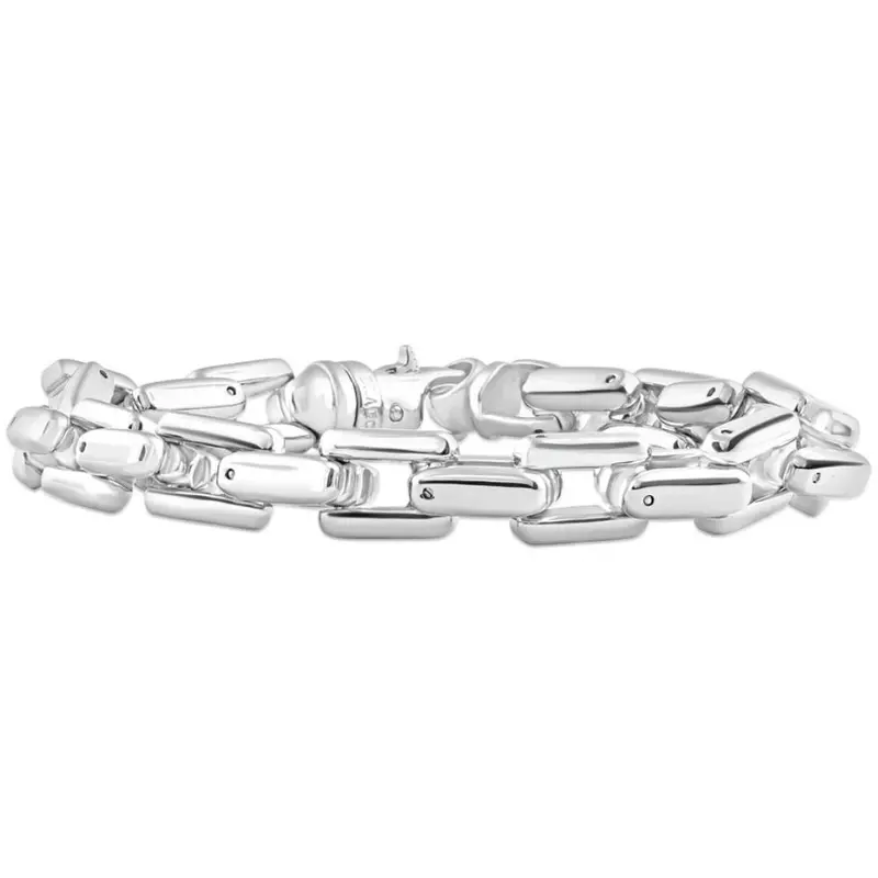 Men's Steel Single Tone Clasp 10Mm Long Link  8.5 " Bracelet 1