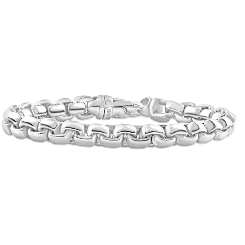 Men's Steel Single Tone Clasp 8.5Mm Rounded Tight Link  8.5 " Bracelet 1