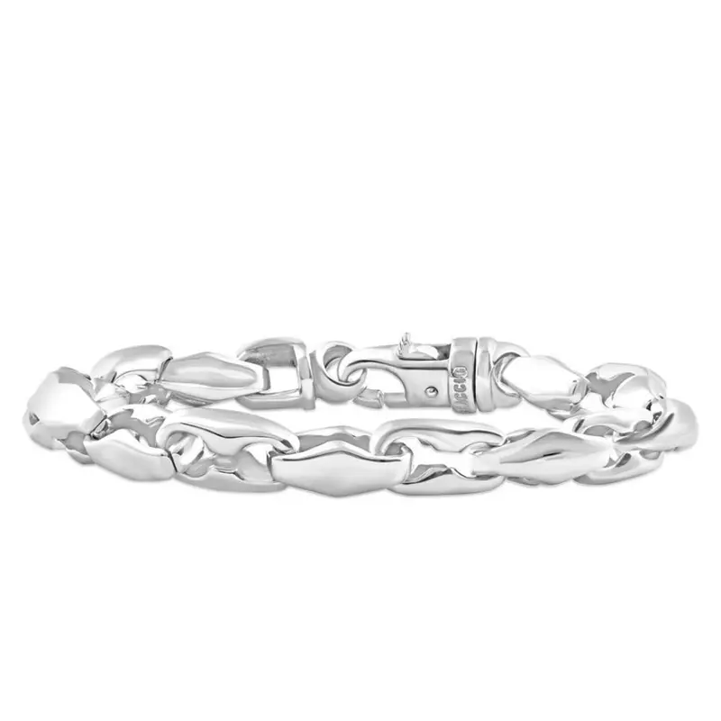 Men's Steel Single Tone Clasp 8Mm Link  8.5 " Bracelet 1