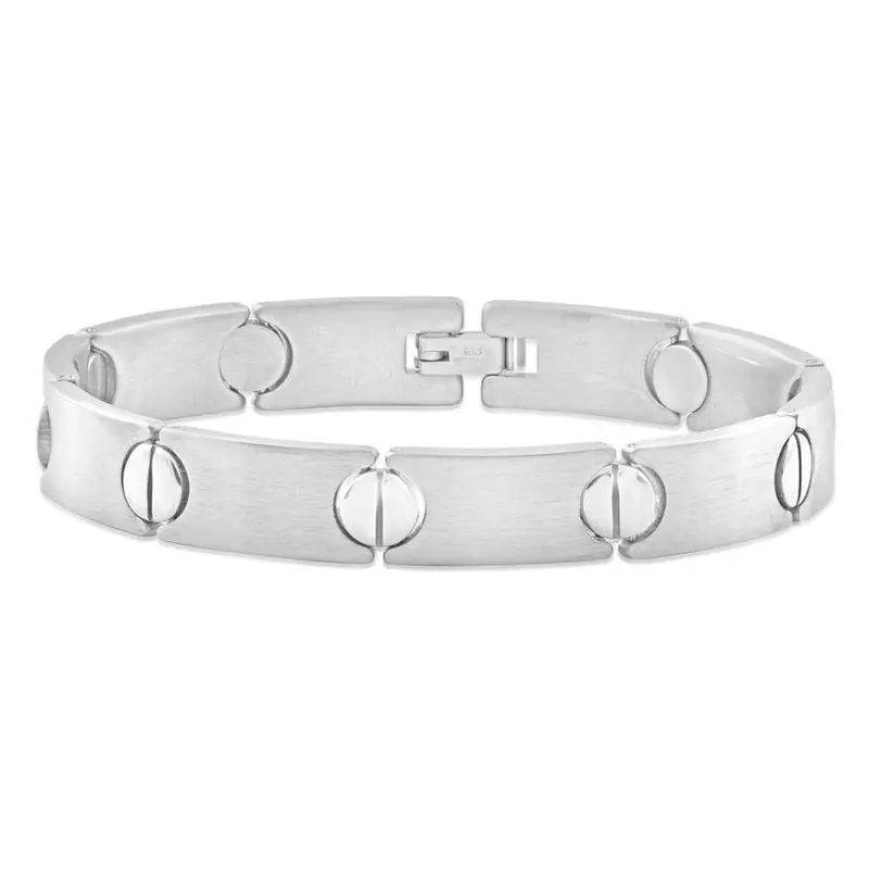 Men's Steel Single Tone Flat Flexible Link 10Mm  8" Bracelet 1