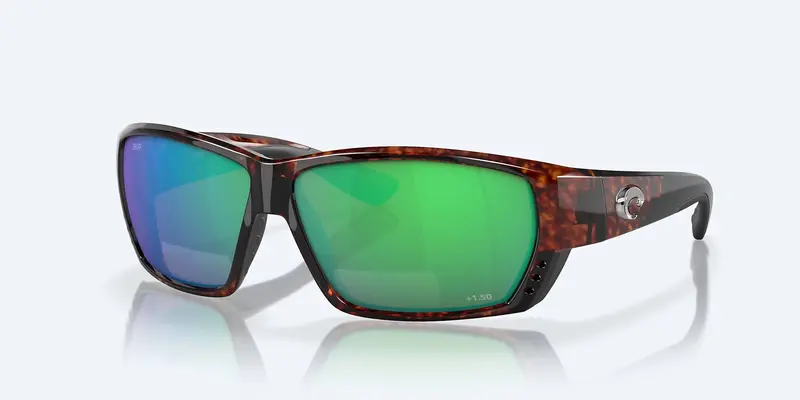Men's Tuna Alley Reader Rectangular Polarized Sunglasses In Tortoise/Green Mirror 1