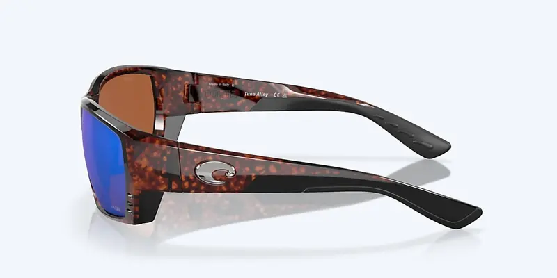 Men's Tuna Alley Reader Rectangular Polarized Sunglasses In Tortoise/Green Mirror 2