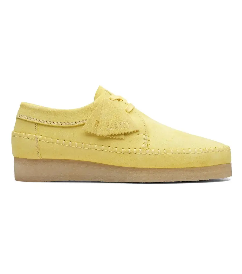 Men's Weaver Shoes In Bright Yellow Suede 1