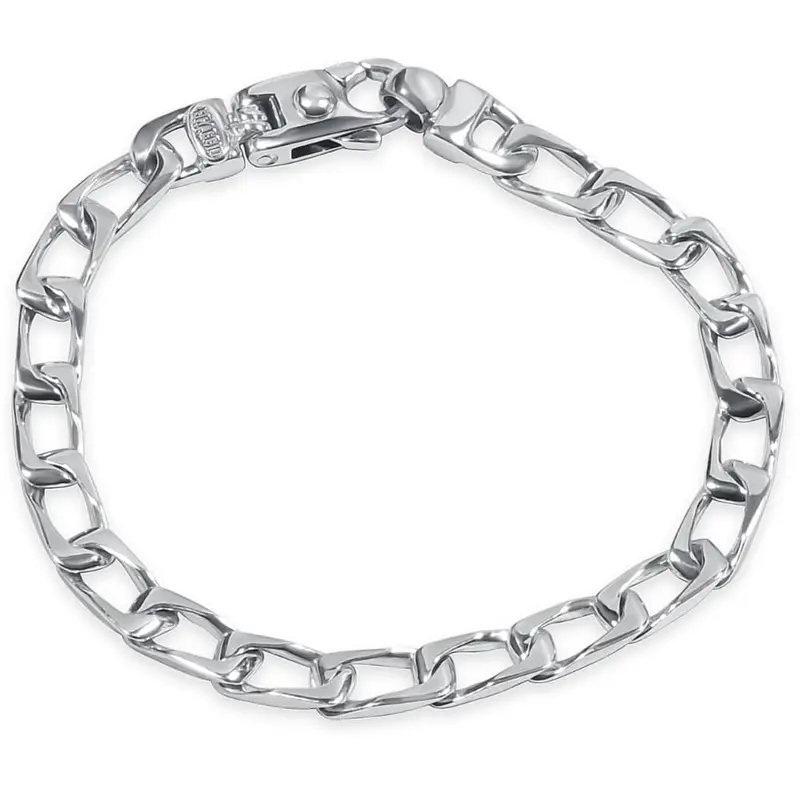 Men's Wide Curb Link 14K Gold (23Gram) Or Platinum (37Gram) 6.5Mm Bracelet 8" 1