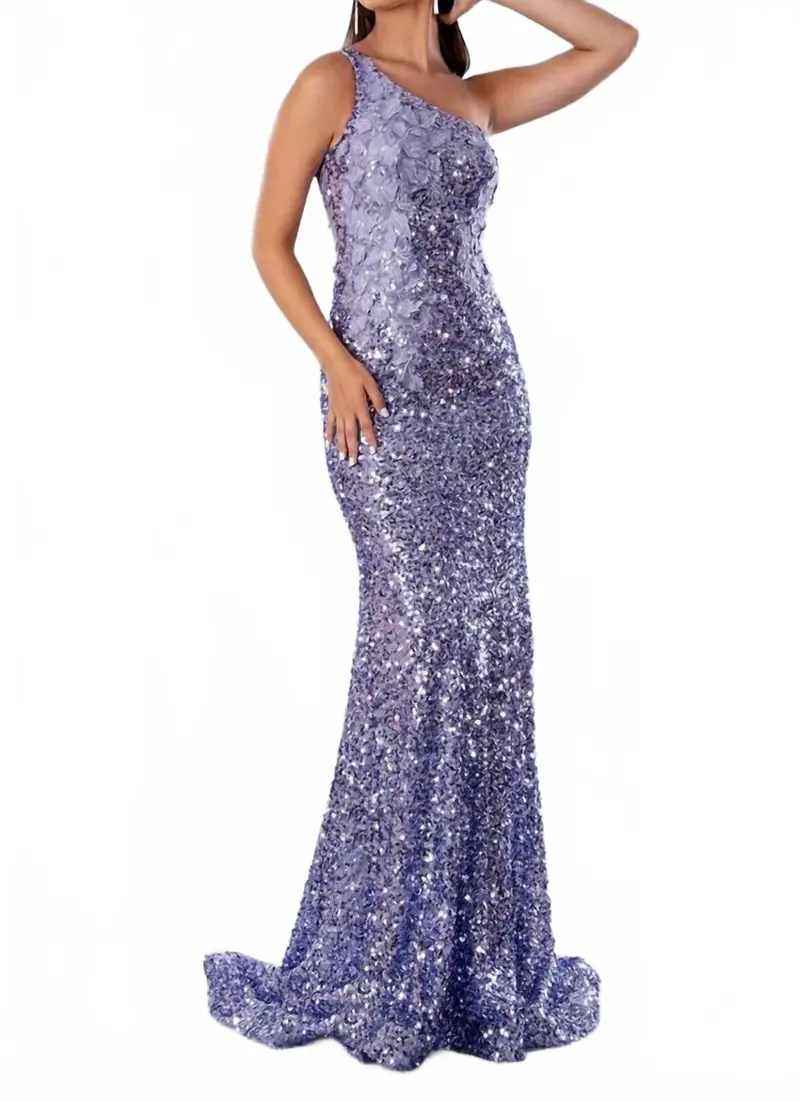 Mermaid Formal Evening Gown In Lilac 1