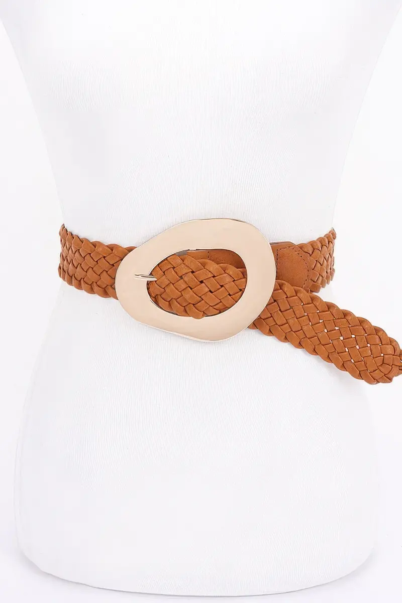 Metal Buckle Braided Belt 1