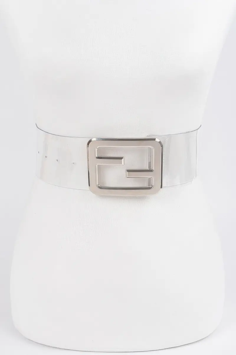Metal Buckle Clear Belt 1