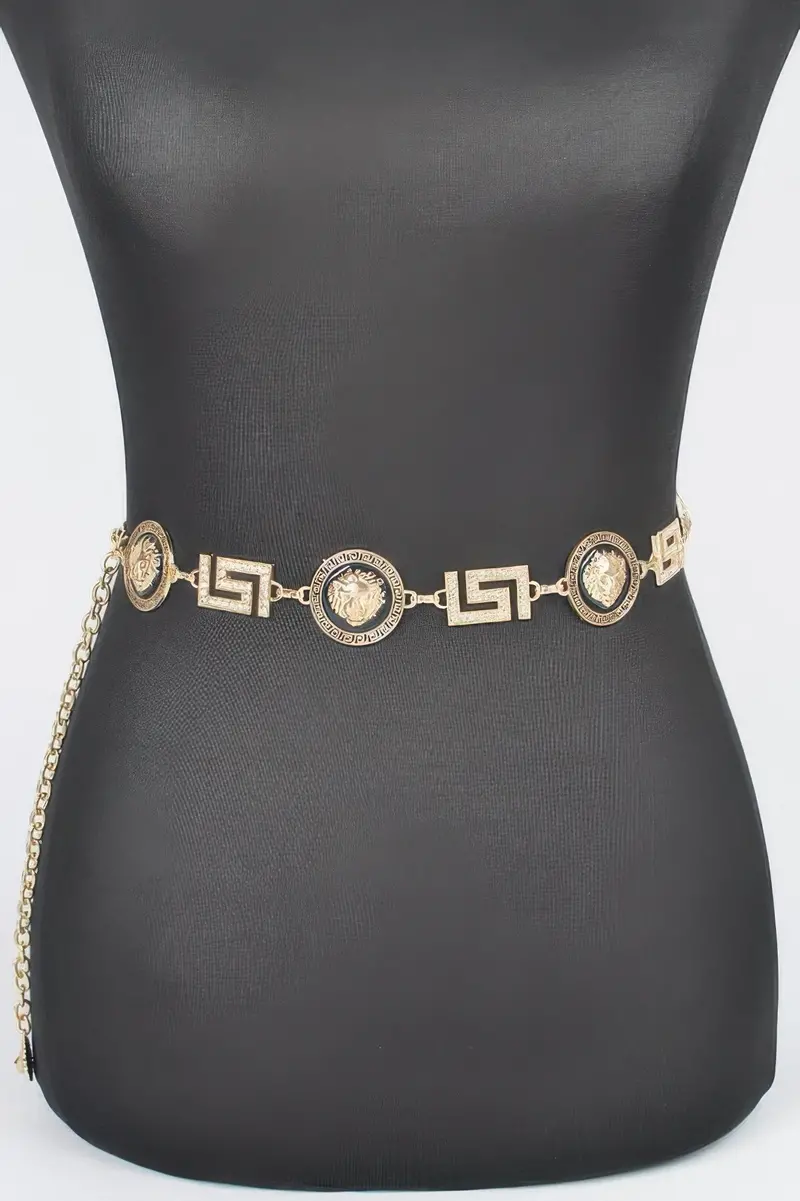Metal Rhinestone Chain Belt 1