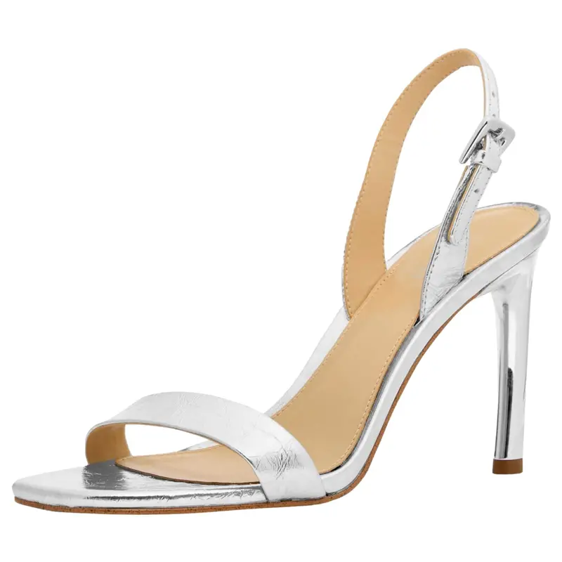 Michael Kors Kasia Heeled Sandal Silver  40R5kahs1m-040 Women's 1