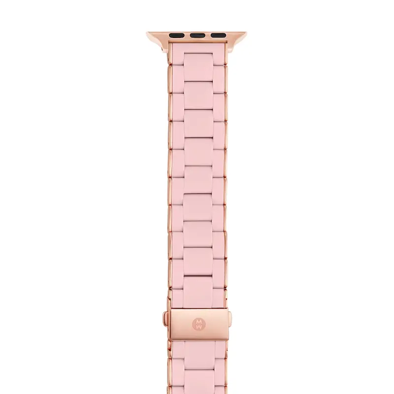 Michele Women's 38/40/41/42Mm And 42/44/45/46/49Mm Barely Pink And Pink Stainless Steel And Silicone Band For Apple Watc 1