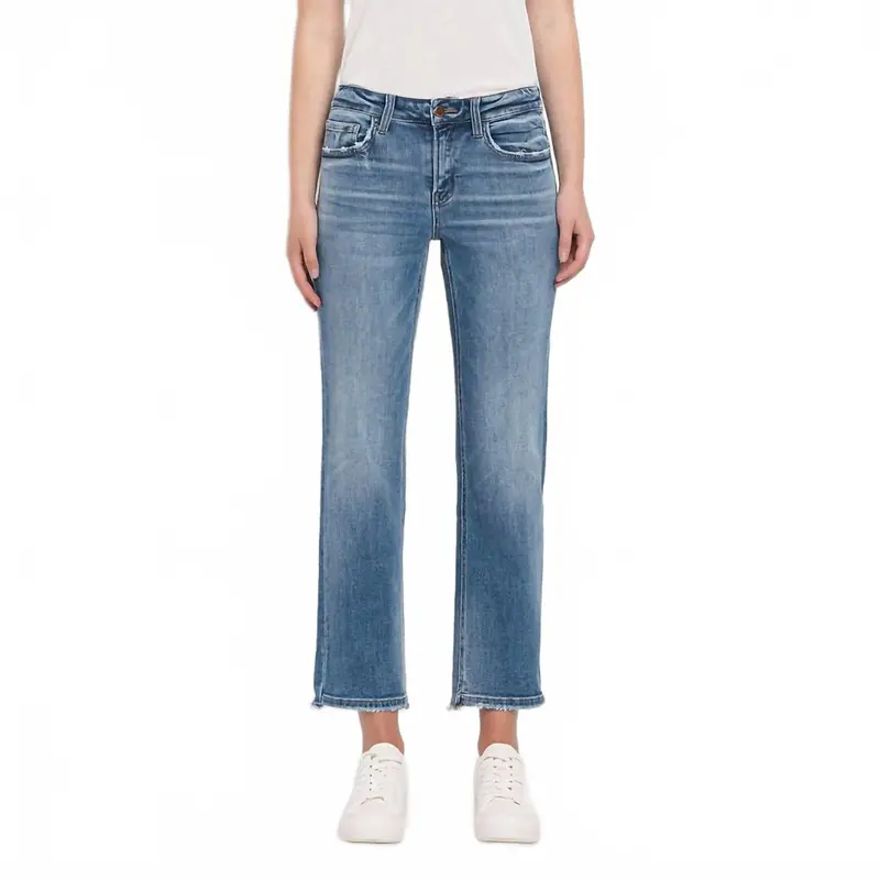 Mid Rise Crop Straight Jean In Stately 1