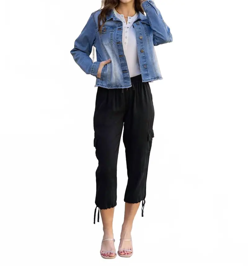 Mid Wash Denim Jacket In Blue 1