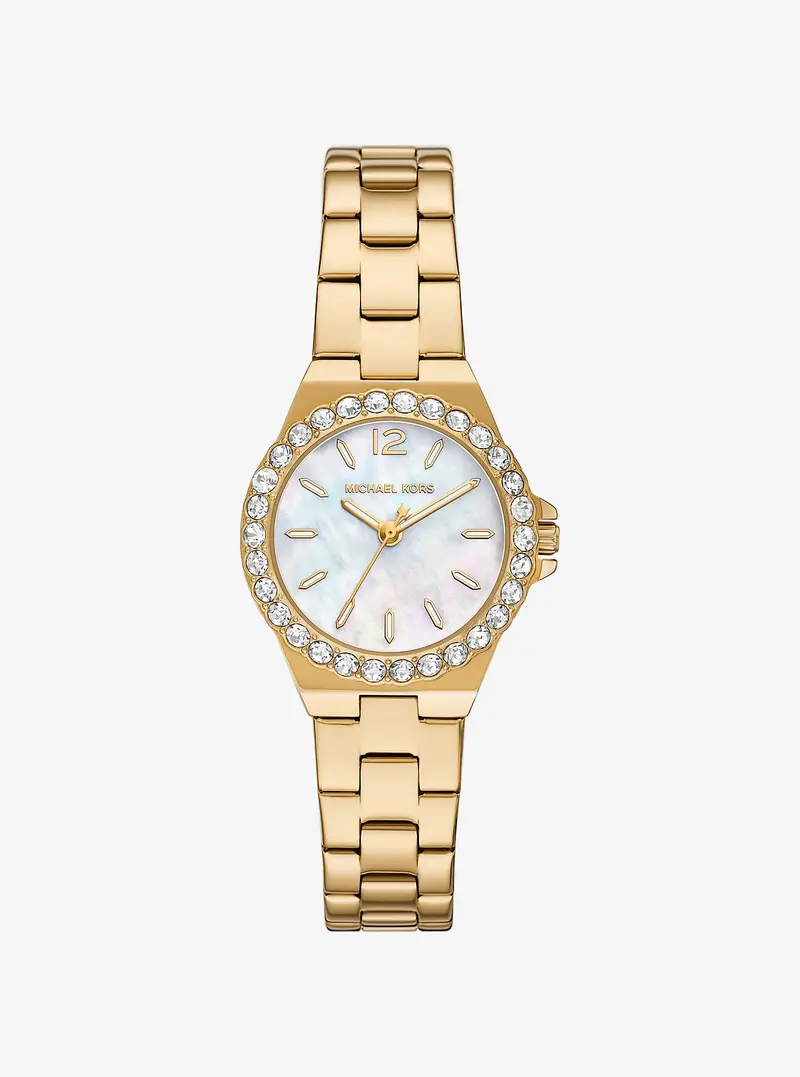 Mini Lennox Pavé Gold-Tone Watch 1