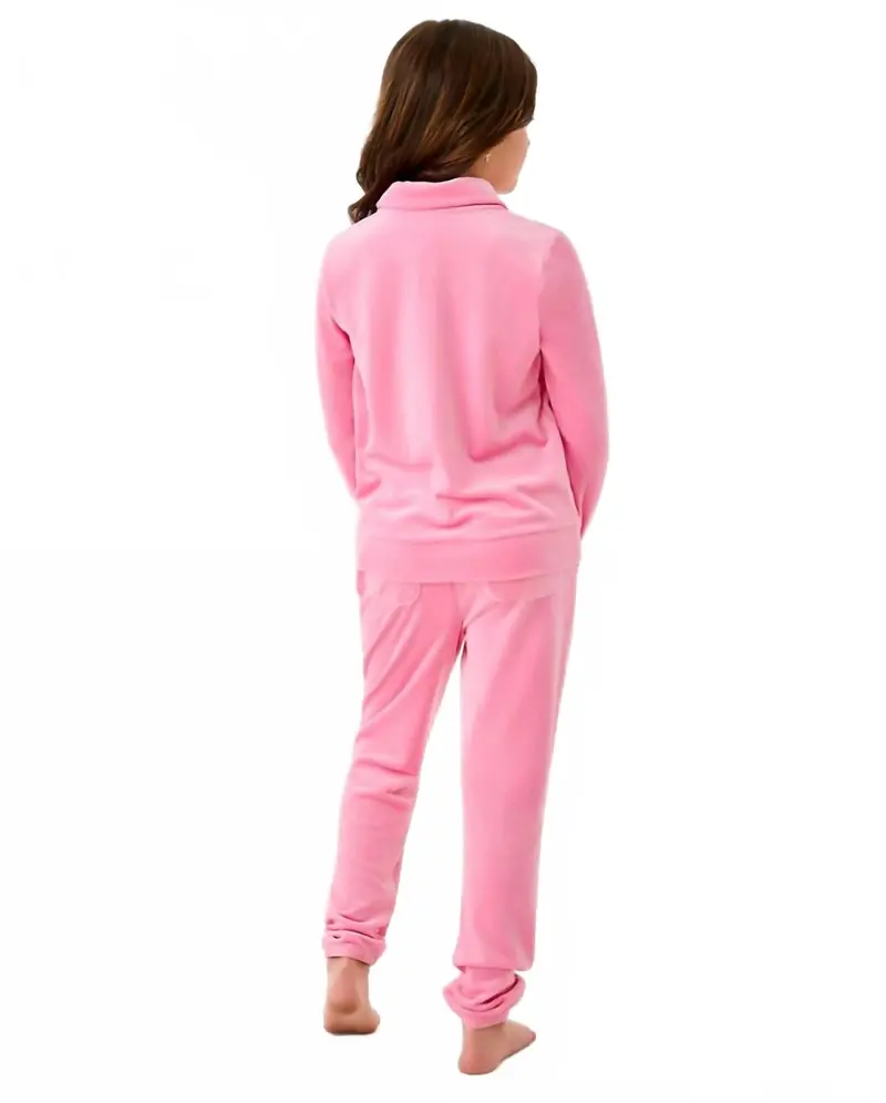 Mini Mallie Velour Pant In Confetti Pink 2