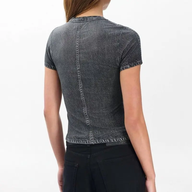 Miramar Baby Tee Top In Washed Black 2