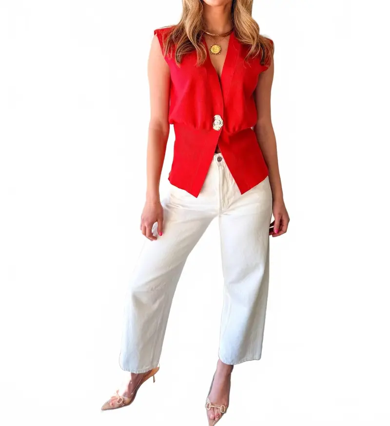 Modern Muse Vest In Red 1