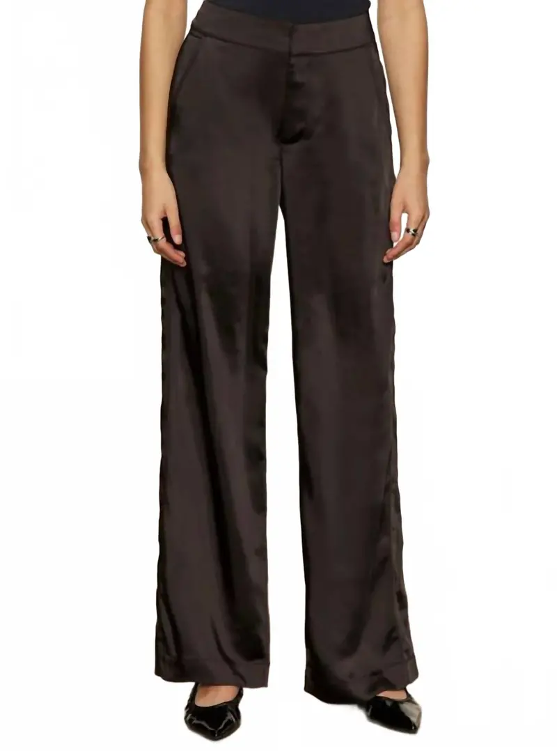 Modern Satin Trouser In Black 1