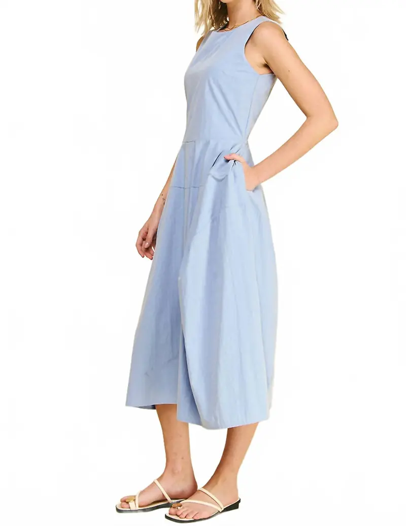 Mollie Midi Dress In Baby Blue 2