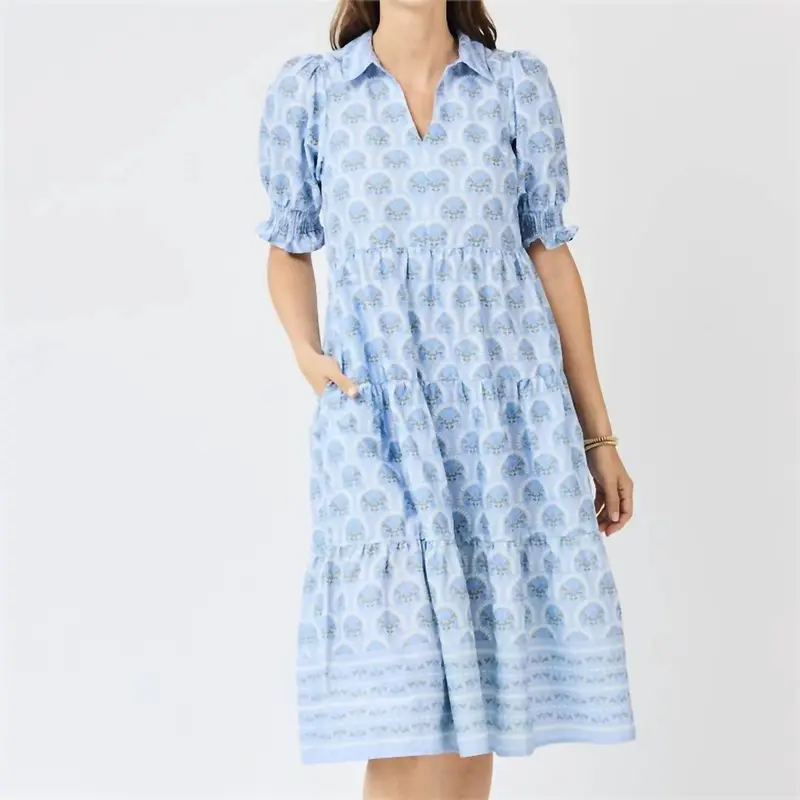 Molly Sunshower Flora Dress In Blue 1