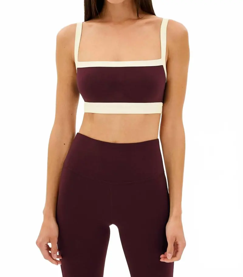 Monah Rigor Bra In Dark Cherry/Cream 1