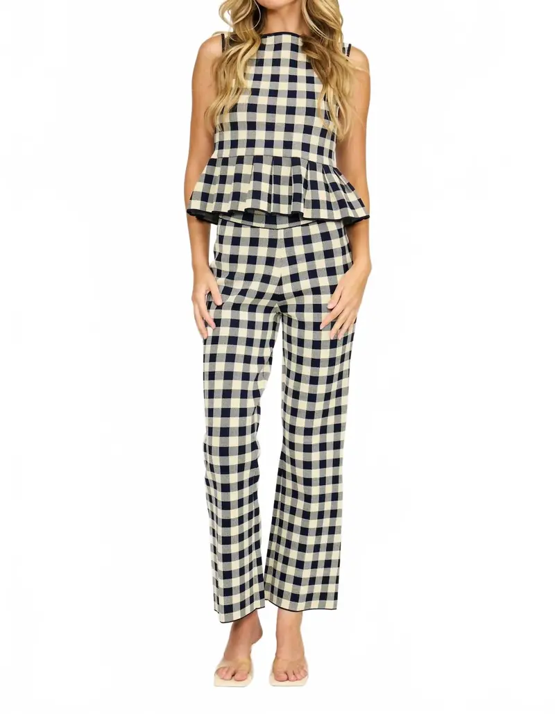 Monette Pant In Navy/Cream 1