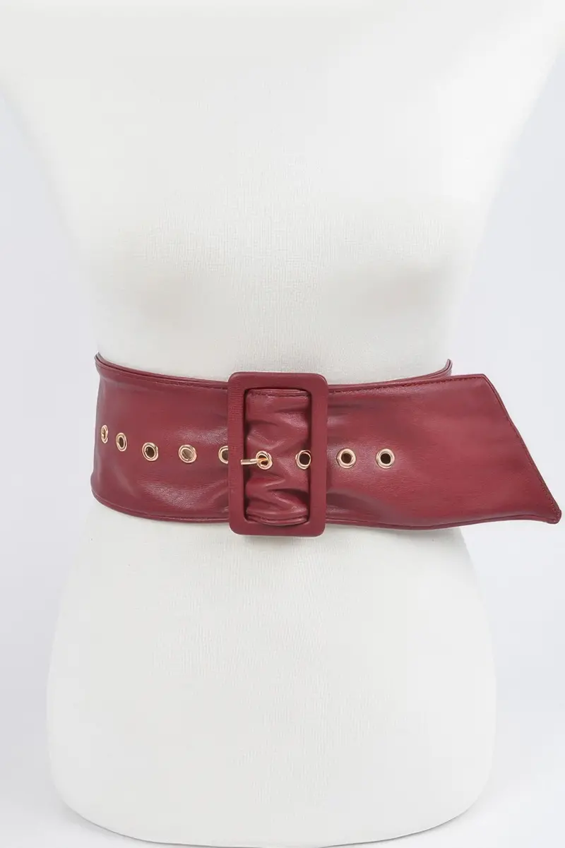 Monotone Leather Buckle Belt 1
