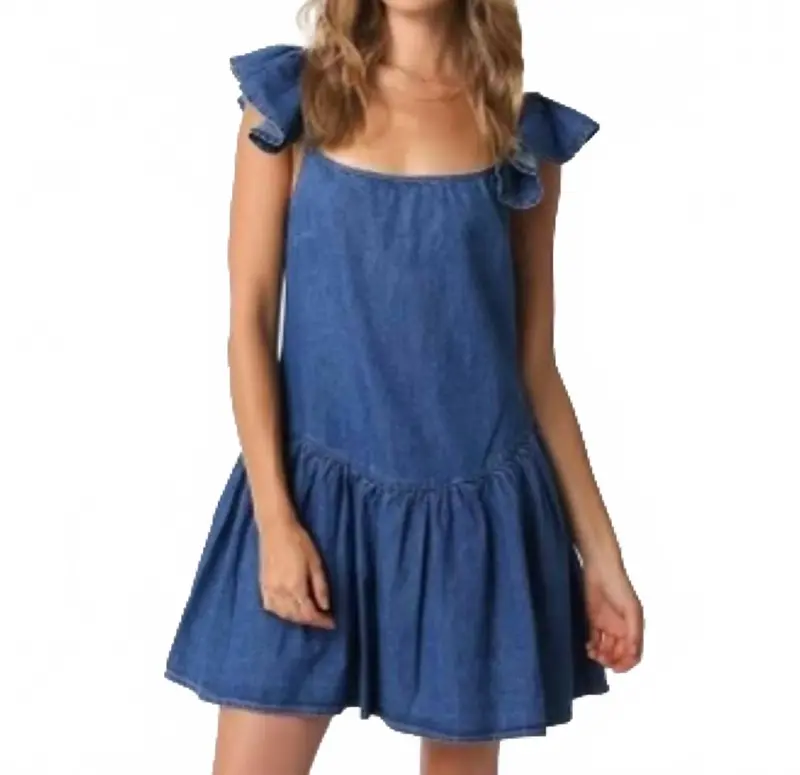 Montana Denim Dress In Blue 1