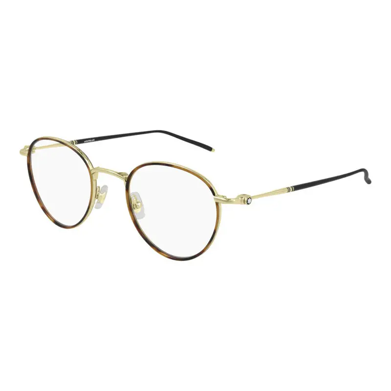 Montblanc Eyeglasses Square Full Rim, Gold/Havana Frame And Clear Demo Lens Lens Mb0162o003 1