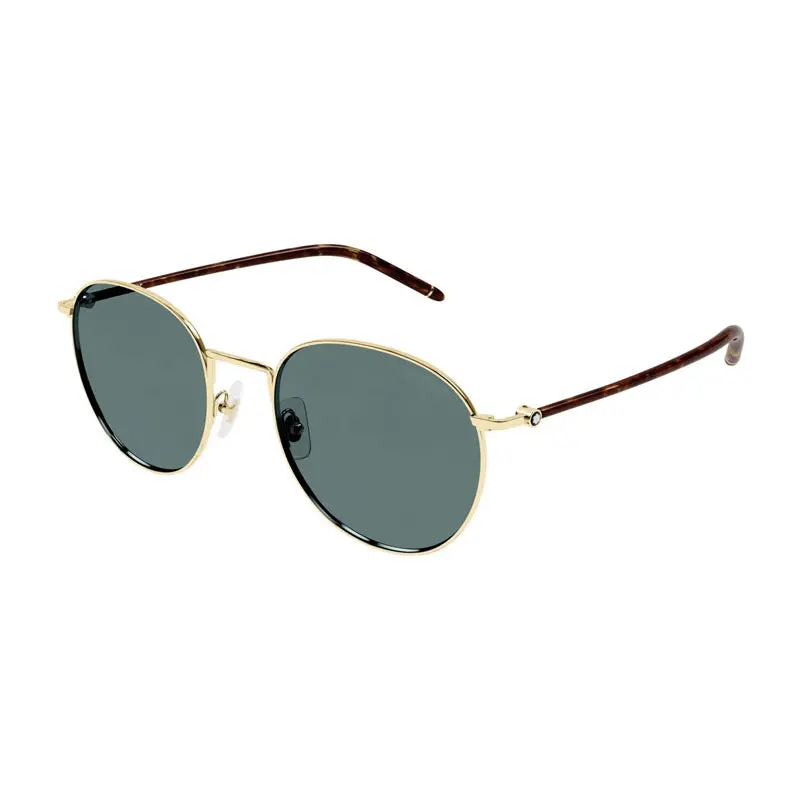 Montblanc Sunglasses Square Full Rim, Gold Frame And Green Lens Mb0343sa002 1