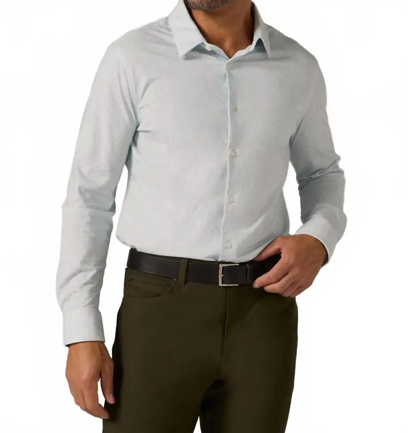 Monty Long Sleeve Shirt Top In Light Blue 1