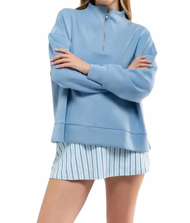 Morgan Quarter Zip Top In Regatta 1