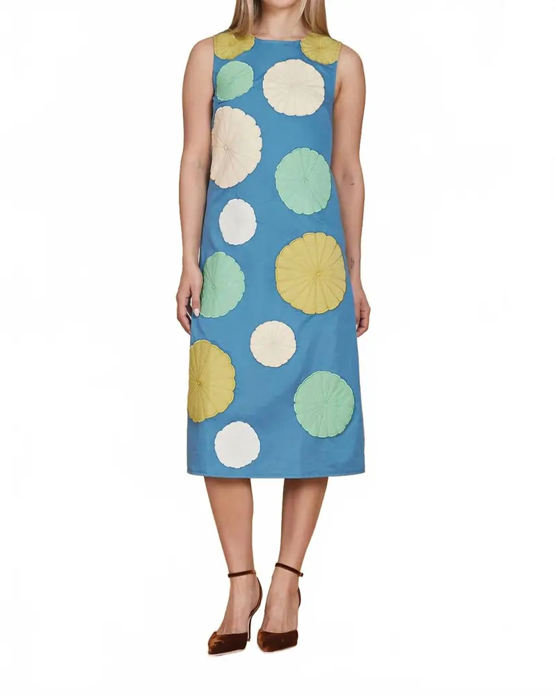 Mosaic Embroidery Waller Dress In Multi 1