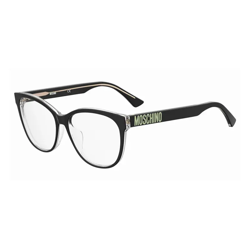 Moschino Eyeglasses Square Full Rim, Black/Transparent Frame And Clear Demo Lens Lens Mos625/F07c500 1
