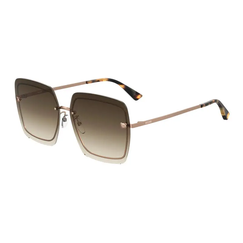 Moschino Sunglasses Square Rimless, Brown Frame And Brown Gradient Lens Mos085/G/S009qha 1