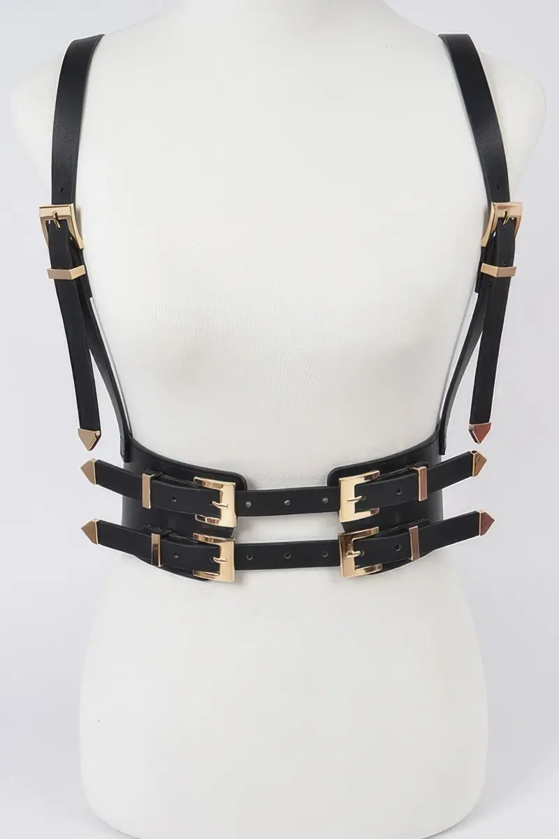 Multi Buckle Plus Size Harness Belt 1