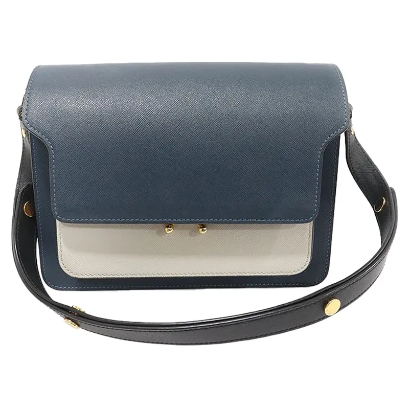 Multi Color Saffiano Gold Plated Trunk Medium Shoulder Bag 1