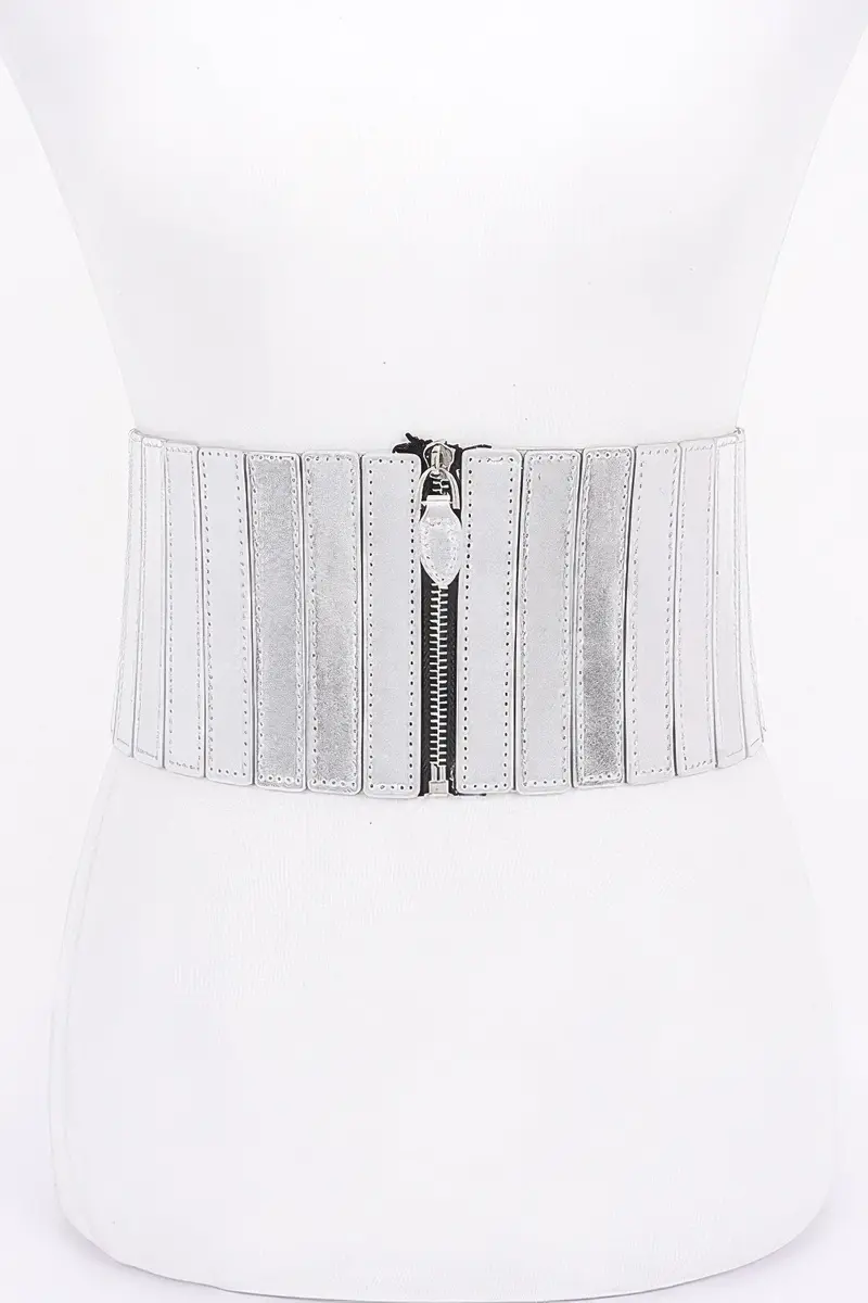 Multi Pu Zip Front Elastic Belt 1