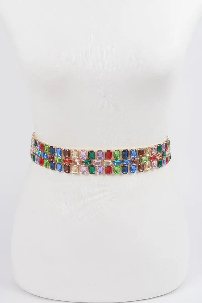 Multi Rhinestone Waist Belt 1