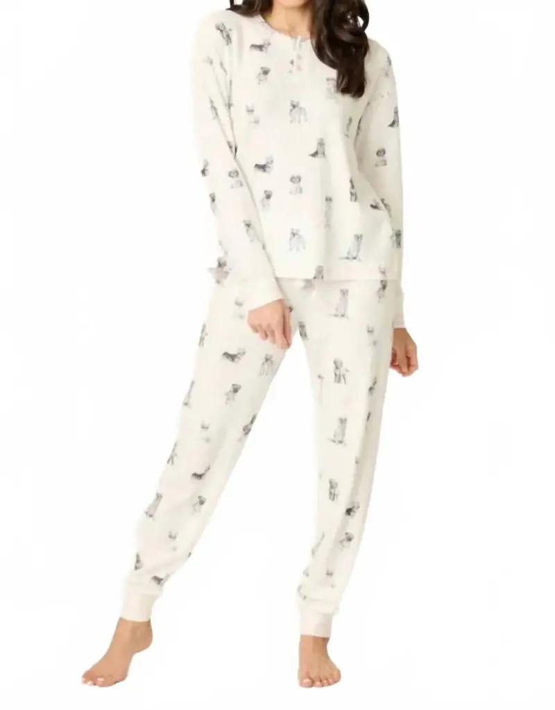 My Dog Is My Valentine Pj Set In White 1