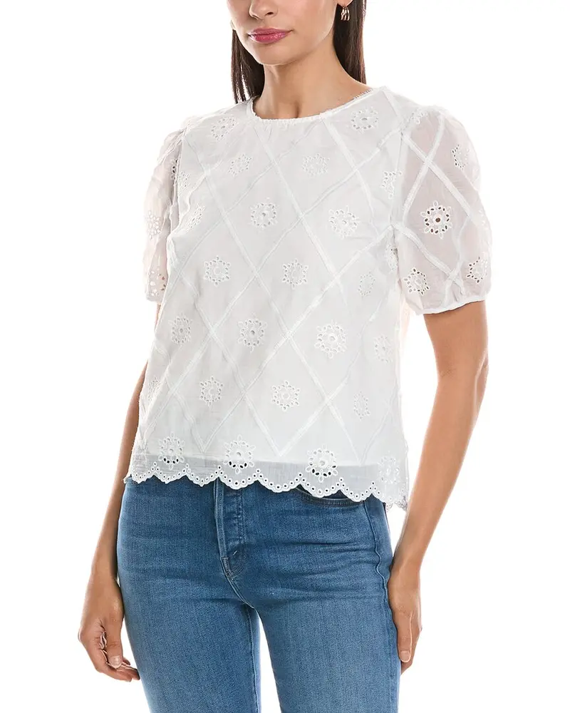 Nanette Nanette Lepore Embroidered Eyelet Blouse 1