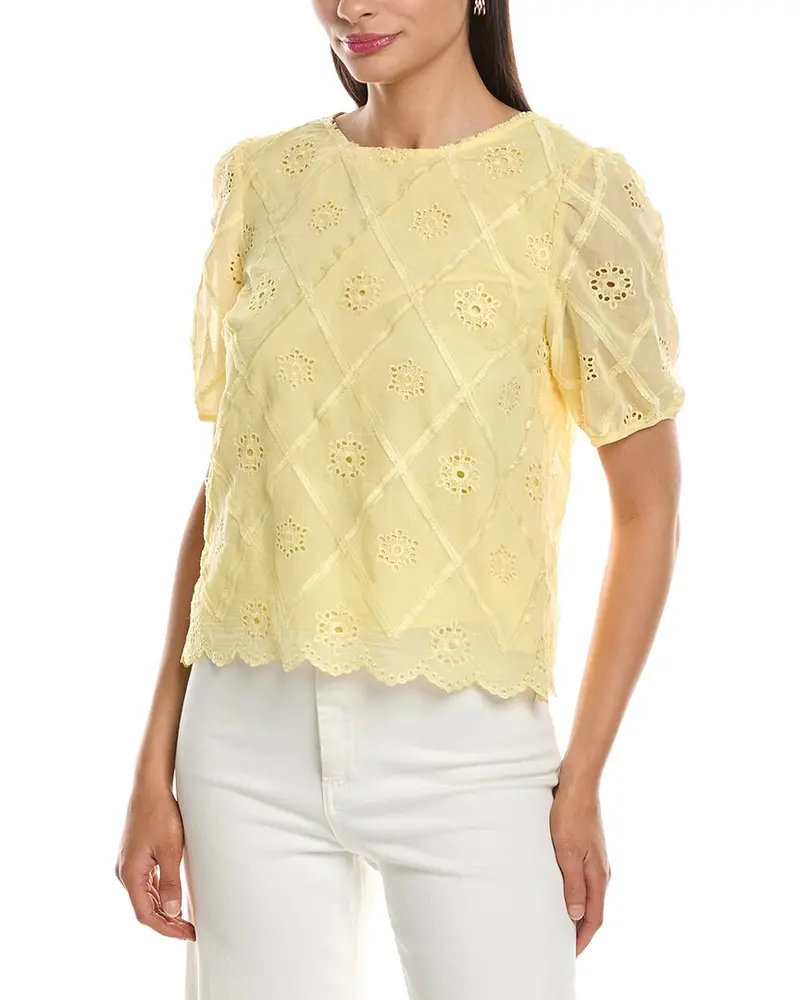 Nanette Nanette Lepore Embroidered Eyelet Blouse 1