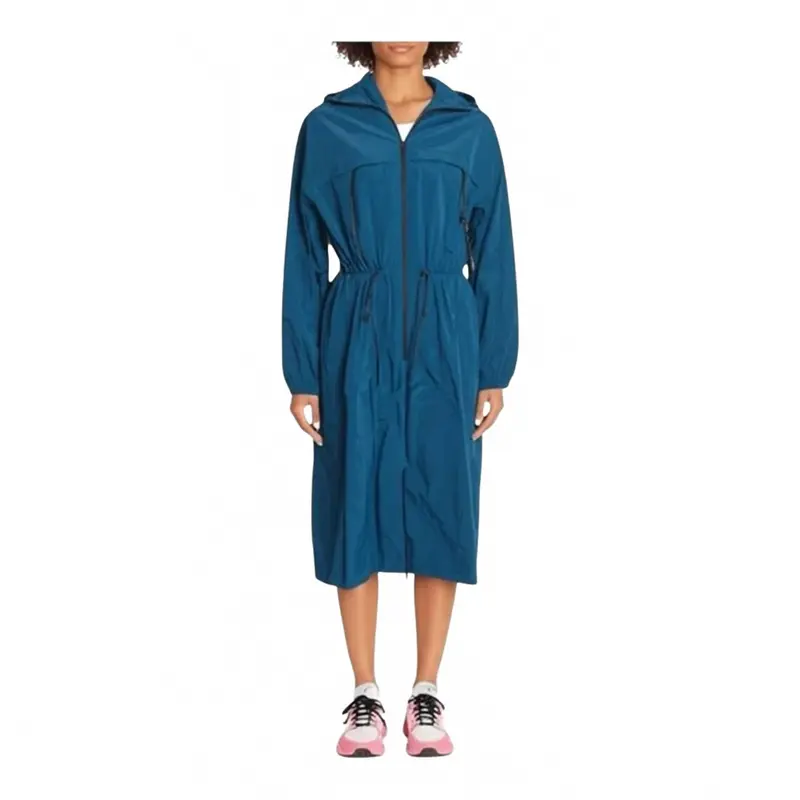 Natasha Full Zip Long Jacket In Aqua 1