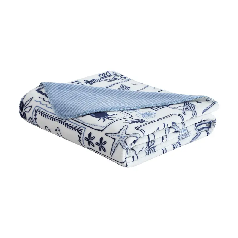 Nautica Beach Collage 50" X 70" Throw Blanket 1