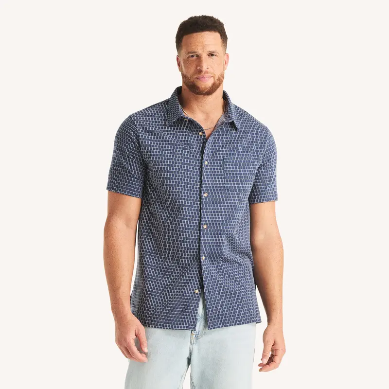 Nautica Big & Tall Classic Fit Printed Button-Front Polo 1