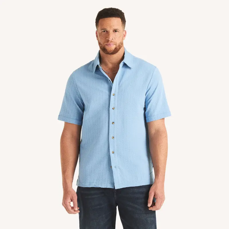 Nautica Big & Tall Classic Fit Seersucker Button-Front Polo 1