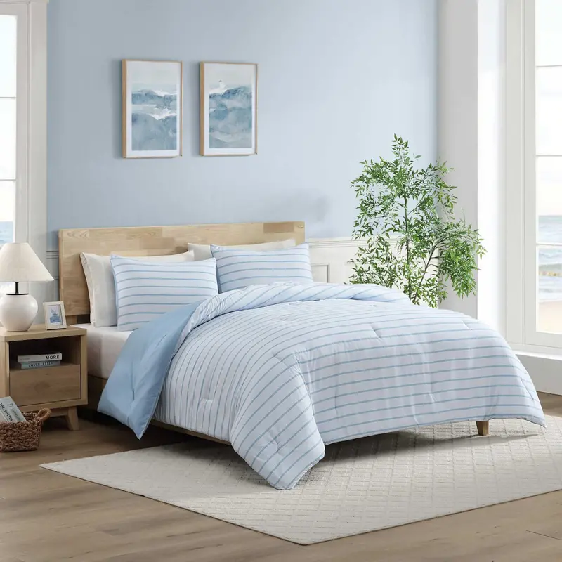 Nautica Chambray Waves Blue Full/Queen Comforter Set 1