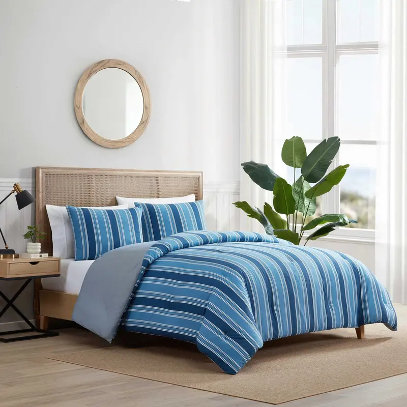 Nautica Gilpin Stripe Blue King Comforter Set 1