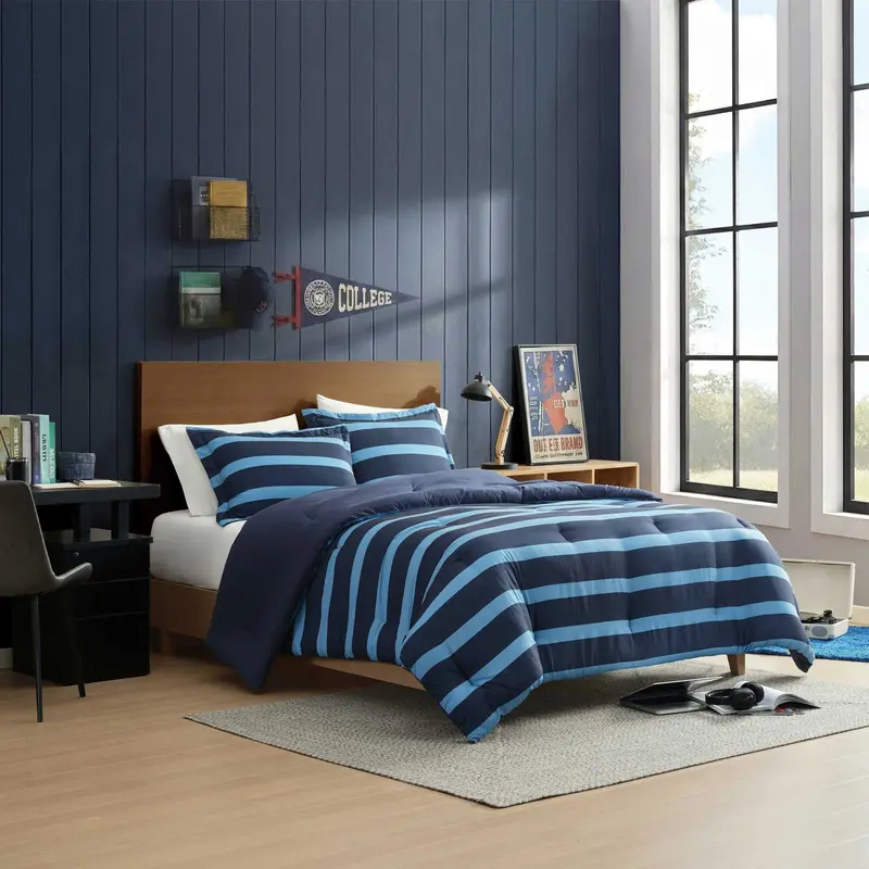 Nautica Keelson Stripe Blue King Comforter Set 1